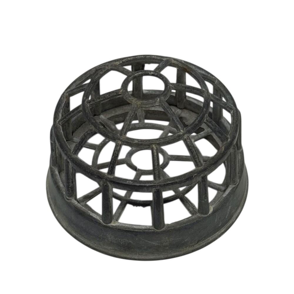 Vintage Gray Metal Flower Frog 3 1/2” Cage Design